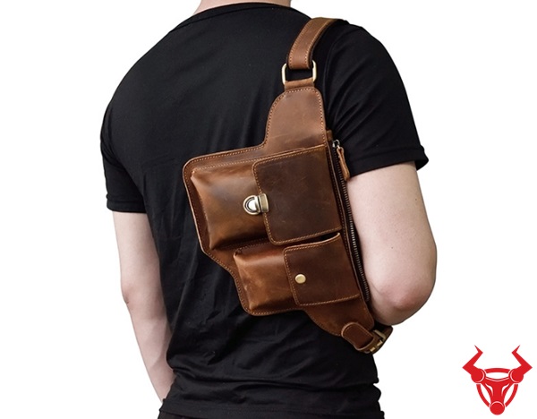 Túi đeo bao tử nam da bò sáp TĐB09 - Giá thành hợp lý, phù hợp với nhiều đối tượng khách hàng.