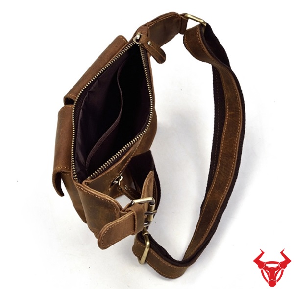 Túi đeo bao tử nam da bò sáp TĐB09 - Sản phẩm được làm thủ công, tinh tế đến từng chi tiết.