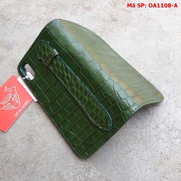 Bao da cá sấu iPhone XS Max xanh lá trơn OA1108-A: Sự lựa chọn hoàn hảo cho phong cách sang trọng