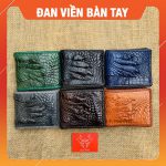 bóp móng da cá sấu 1 mặt đan viền đủ màu sắc