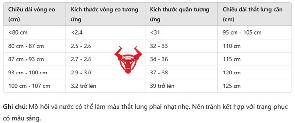 Cách chọn size thắt lưng da theo size quần và vòng eo