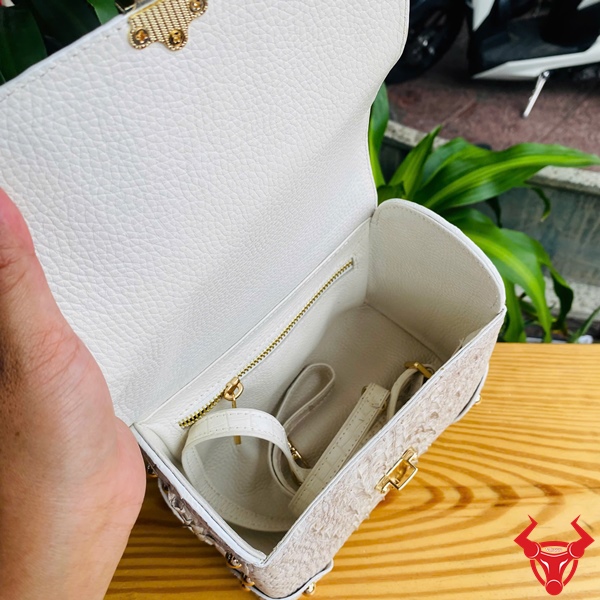 Thời Trang Đẳng Cấp Cùng Túi Xách Nữ Da Cá Sấu MS05 Túi xách thời trang da cá sấu trắng dành cho quý cô yêu sự đơn giản sang trọng.