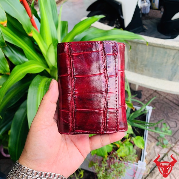 Ví 3 Gấp Nữ VRA8 - Thời Trang Đẳng Cấp Từ Da Cá Sấu Ví 3 gấp nữ VRA8 thời trang từ da cá sấu, trưng bày cùng xe máy.