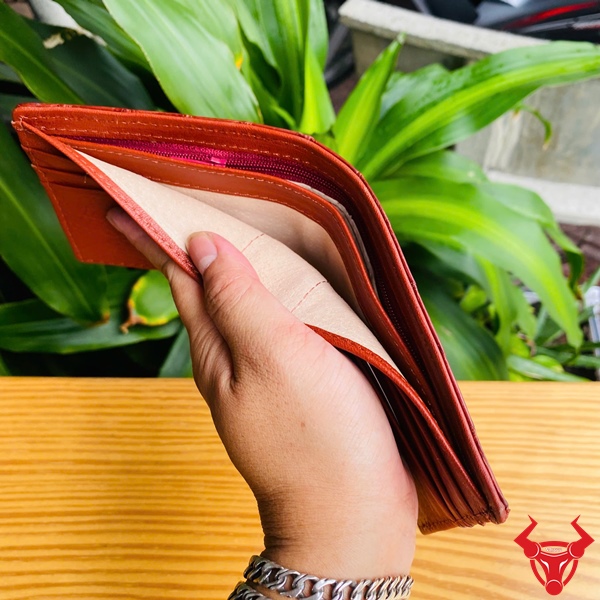 Ví VFA2 cao cấp – biểu tượng phong cách nam giới Ví thời trang nam cao cấp da cá sấu thật nâu đỏ