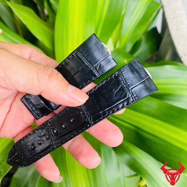 Dây đeo handmade từ da cá sấu thật cao cấp Dây đeo đồng hồ da bụng cá sấu thủ công 26-20