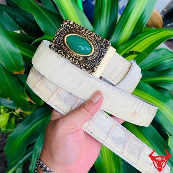 Thắt Lưng Da Bạch Tạng Độc Nhất – Dành Cho Giới Tinh Hoa Thắt lưng cao cấp TSK952 da cá sấu màu bạch tạng quý hiếm.
