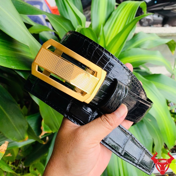Thắt Lưng TSK33 Cho Quý Ông Lịch Lãm Thắt lưng khóa tỳ vàng đẳng cấp da cá sấu thật TSK33.