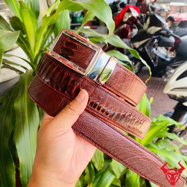 Phụ kiện nam giới sang trọng – Da chân đà điểu TLD1 Thắt lưng da thật kiểu vảy chân đà điểu sang trọng