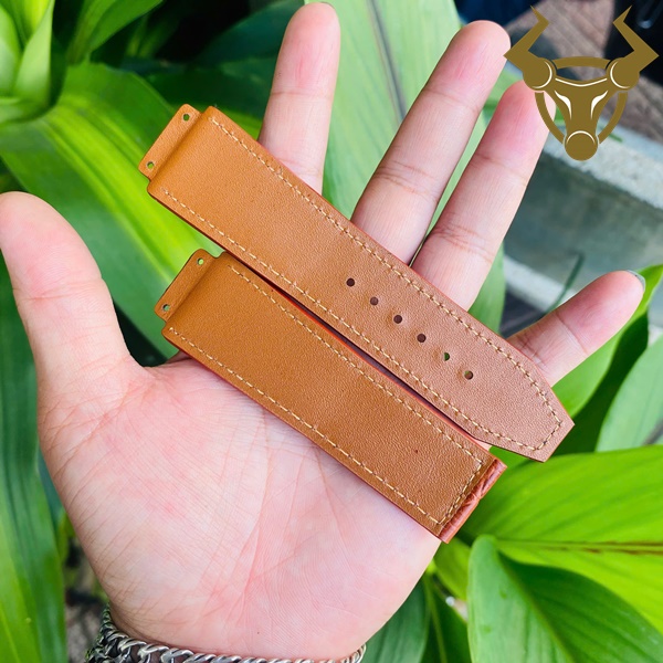 Dây đồng hồ da cá sấu Hublot – màu nâu đỏ sang trọng Dây đeo Hublot da cá sấu màu nâu đỏ – size 19-25-22mm