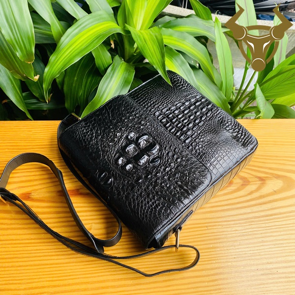 Túi đựng iPad da cá sấu dành cho doanh nhân Túi đựng iPad nam da cá sấu đen, phong cách lịch sự, chuyên nghiệp