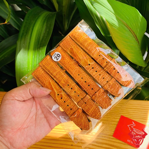 Dây Đồng Hồ Nam Da Đà Điểu 20mm Vàng Bò Cao Cấp Thời Thượng Dây đồng hồ da đà điểu size 20mm màu vàng bò sang trọng