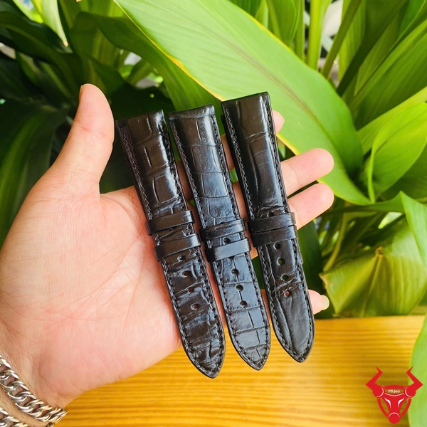 Dây Đồng Hồ Da Cá Sấu Màu Đen Size 22-18mm Cao Cấp Dây da cá sấu màu đen size 22-18mm cao cấp.