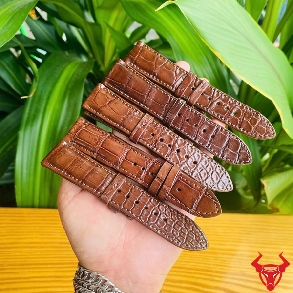 Dây Da Cá Sấu Nâu Đất 22-20 – Sang Trọng Lịch Lãm Dây đồng hồ da cá sấu size 22-20 màu nâu đất cao cấp.
