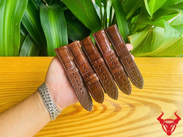 Dây Đồng Hồ Da Cá Sấu Size 22-20 Nâu Đất – Sang Trọng Quyến Rũ Dây da cá sấu size 22-20 màu nâu đất đẳng cấp.