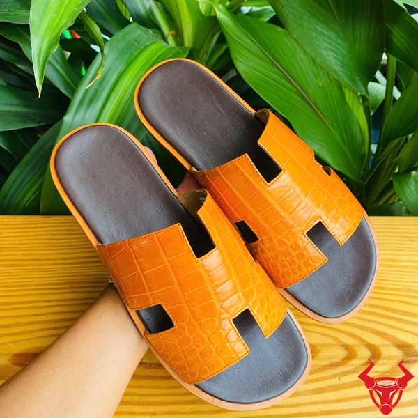 Dép Chữ H Da Cá Sấu DJA8 Nâu Bò Sáng – Thời Trang Cao Cấp Dép chữ H da cá sấu DJA8 màu nâu bò sáng bền đẹp.
