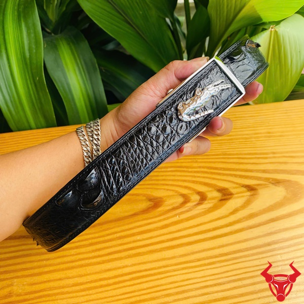 Thắt Lưng Cá Sấu Gù Lưng Cao Cấp Khóa Kim Thép Bền Bỉ Thắt lưng nam da cá sấu gù lưng khóa thép sang trọng TSK122.