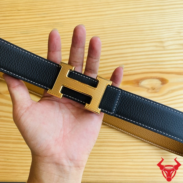 Thắt Lưng Nam Cao Cấp Bản 3.5cm Khóa Chữ H Vàng Thắt lưng nam cao cấp phong cách doanh nhân.