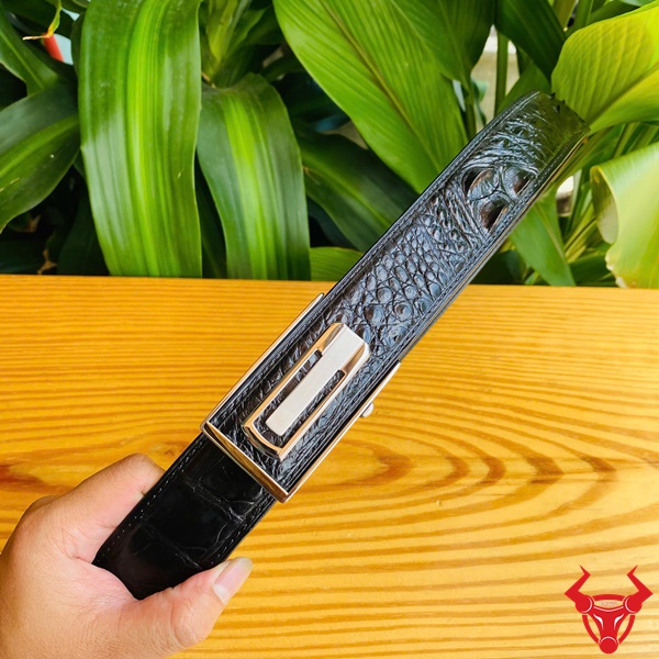 Thắt Lưng Nam Lịch Lãm – Da Cá Sấu Gù TSK130-A Thắt lưng da cá sấu gù bản 4cm khóa thép trắng.