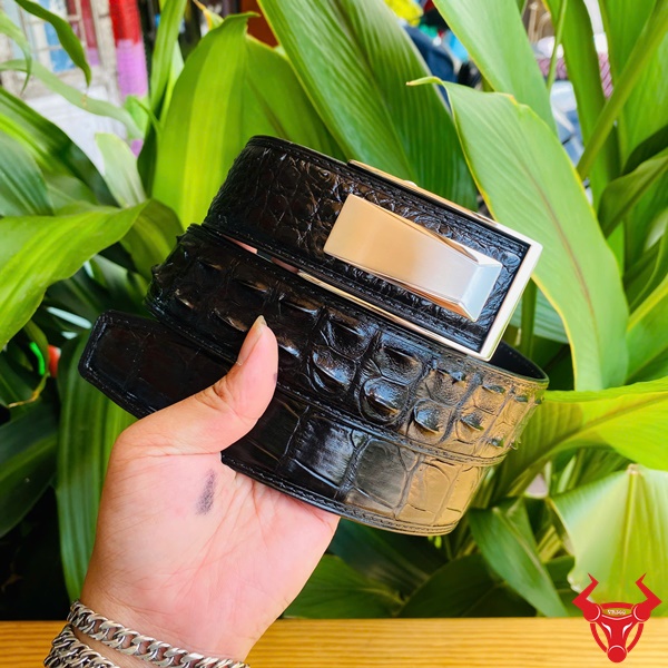 Phụ Kiện Thời Trang Nam Sang Trọng – Thắt Lưng Cá Sấu Gù Thắt lưng ray trượt da cá sấu gù bản 4cm TSK130-B.