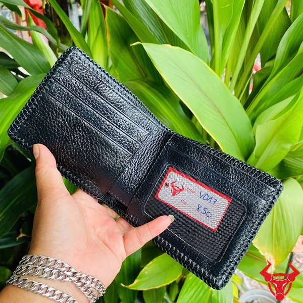 Ví Nam Đen Đan Viền Da Cá Sấu VDA7 Thời Trang Ví nam da cá sấu nguyên con màu đen thời trang