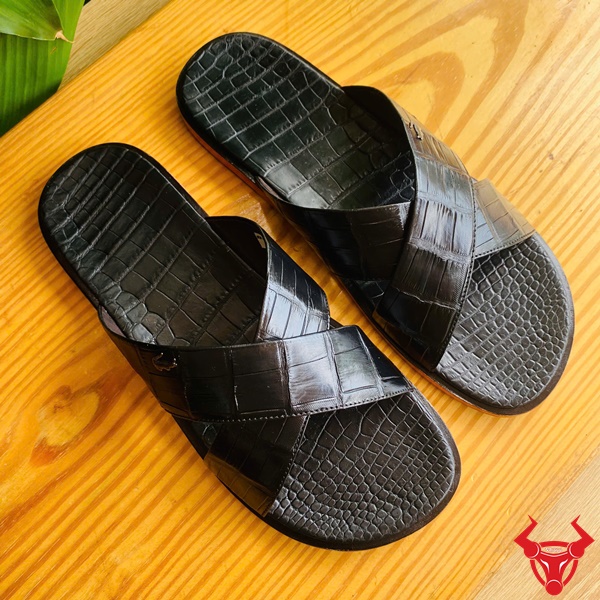 Dép Da Cá Sấu Nam Cao Cấp Size 44 – Thời Trang Quý Ông Dép da cá sấu quai chéo full da thật, đẳng cấp và sang trọng.