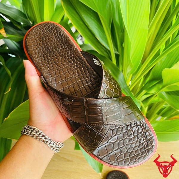 Dép Nam Da Cá Sấu Quai Chéo Full Da Size 40 Bền Bỉ Dép nam da cá sấu quai chéo cao cấp.
