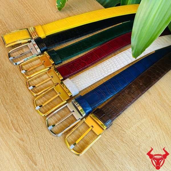 Thắt Lưng Cá Sấu Thật Màu Xanh Navy – Đẳng Cấp Doanh Nhân Thắt lưng nam da cá sấu nguyên tấm màu đen đẳng cấp.
