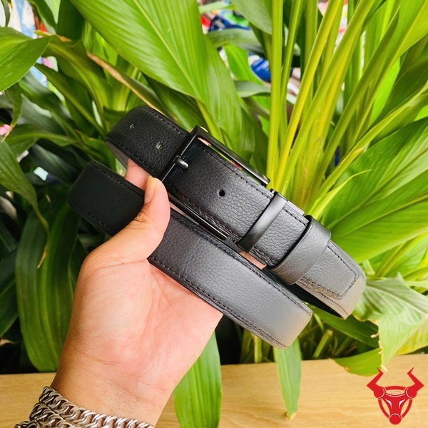 Thắt lưng da bò bản 3.2cm đầu khóa kim xoay bền đẹp, mang phong cách thời trang đẳng cấp.