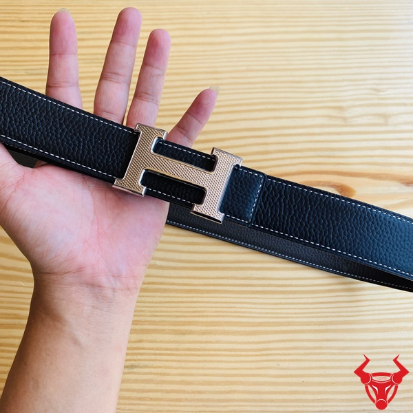 Thắt Lưng Da Bò Togo Cao Cấp Bản 3.5cm Thời Trang Nam Đẳng Cấp Hình ảnh thắt lưng nam TLK16 da bò Togo Pháp, khóa chữ H bạc cao cấp, thiết kế đẳng cấp lịch lãm.