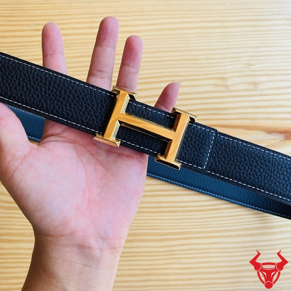 Thắt Lưng Da Bò Togo Cao Cấp Bản 3.5cm Thời Trang Nam Đẳng Cấp Hình ảnh thắt lưng nam TLK16 da bò Togo Pháp, khóa chữ H vàng cao cấp, thiết kế đẳng cấp lịch lãm.