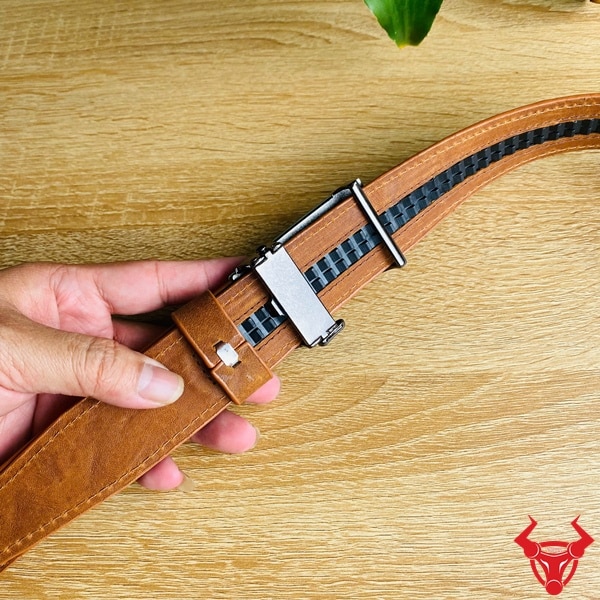 Thắt lưng da bò TLRN13 nâu sáp, bền bỉ, đậm chất đàn ông.