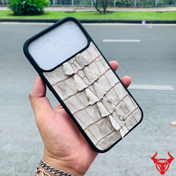 Ốp Lưng Da Cá Sấu Thật Bảo Vệ Chắc Chắn Cho iPhone 17 Pro Max Ốp lưng da gai đuôi cá sấu cao cấp, phụ kiện thời trang nam tính.