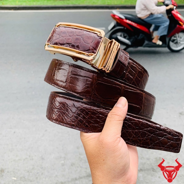 Thắt Lưng Da Bụng Cá Sấu Bản 4cm Sang Trọng Thắt lưng màu nâu đất TLA9B4 da cá sấu cao cấp.