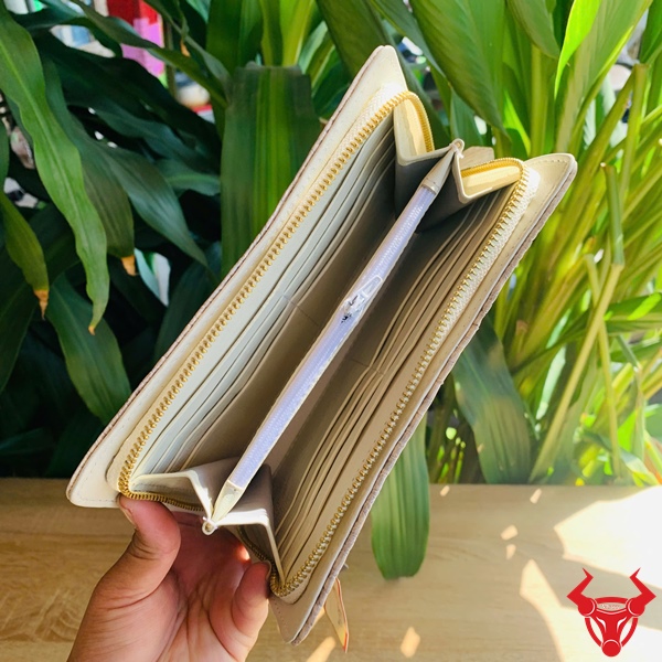 Ví Da Cá Sấu Bạch Tạng Kiểu Khuôn Thụt Sang Trọng Ví cầm tay da gù BGA4 cao cấp.