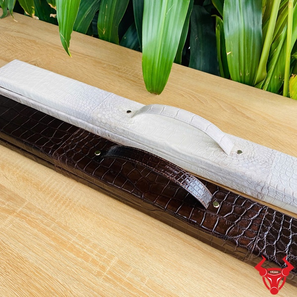 Bao Đựng Cơ Bida Sang Trọng – Màu Bạch Tạng Cao Cấp Bao cơ bida cao cấp da cá sấu.
