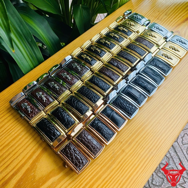 Đầu Khóa Da Cá Sấu Cao Cấp Cho Quý Ông Đầu khóa dây nịt da cá sấu thiết kế tinh tế.