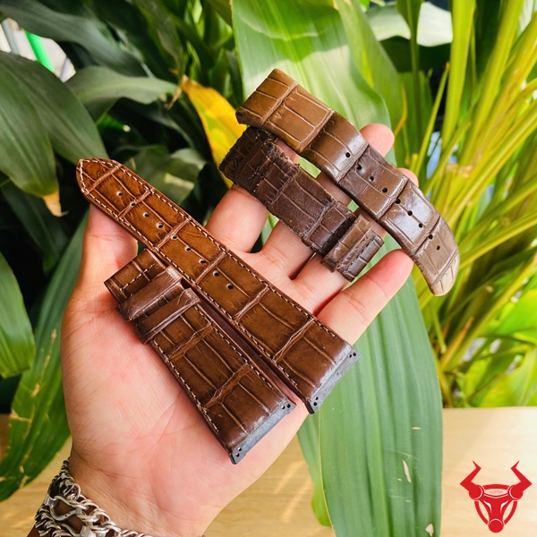 Phụ Kiện Đồng Hồ Bulova Da Cá Sấu Cao Cấp Cận cảnh dây đồng hồ Bulova da cá sấu cao cấp