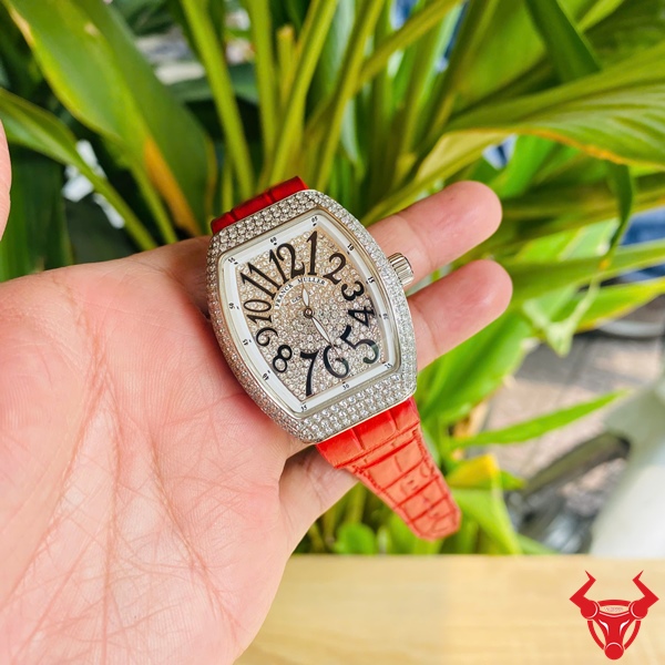 Dây Đồng Hồ Franck Muller Da Cá Sấu Chuẩn Form Dây đồng hồ nữ da cá sấu đỏ chuẩn form