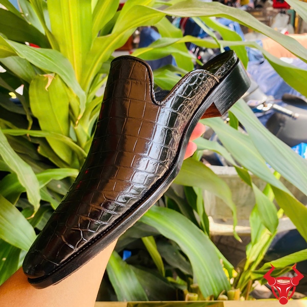 Giày Sục Da Cá Sấu GDA8 Chính Hãng Cao Cấp Giày sục da cá sấu trơn thời trang nam.