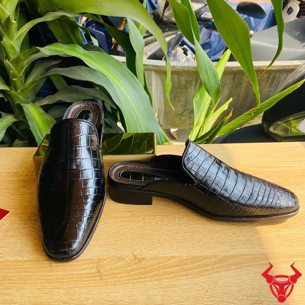 Giày Sục Thời Trang Da Cá Sấu GDA8 Cao Cấp Giày sục da bụng cá sấu bền bỉ GDA8.