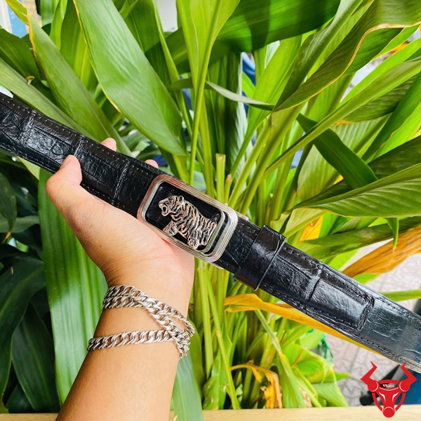Thắt Lưng Da Cá Sấu Đen – Đẳng Cấp Quý Ông Hiện Đại Thắt lưng da cá sấu khóa hổ trắng cao cấp