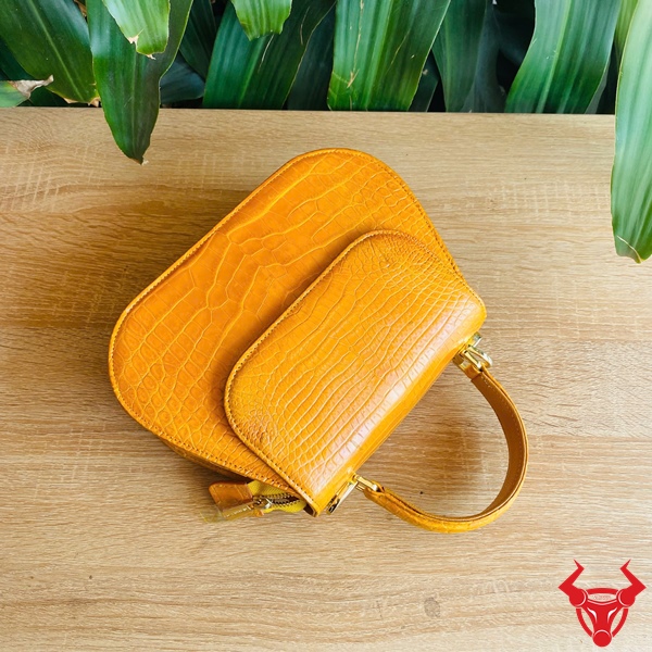 TALA8 Da Bụng Cá Sấu – Phiên Bản Vàng Đẳng Cấp Túi da bụng cá sấu vàng cao cấp cho nữ.