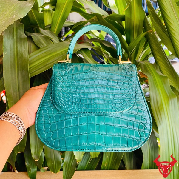 Túi Xách Nữ Cao Cấp TALA8 Màu Xanh Ngọc Túi da cá sấu TALA8 xanh ngọc.