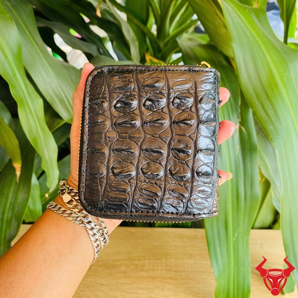 Ví Nữ Da Cá Sấu Cao Cấp Có Khóa Gài Ví nữ da cá sấu cao cấp màu đen