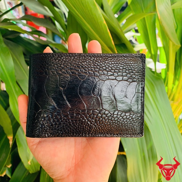 Ví Mini Da Chân Đà Điểu VGD1 Cao Cấp – Màu Đen Sang Trọng Ví mini da chân đà điểu màu đen sang trọng.