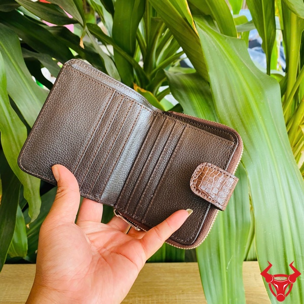 Ví Da Bụng Cá Sấu Ngăn Rộng Tiện Dụng Ví nữ da bụng cá sấu ngăn khóa kéo rộng