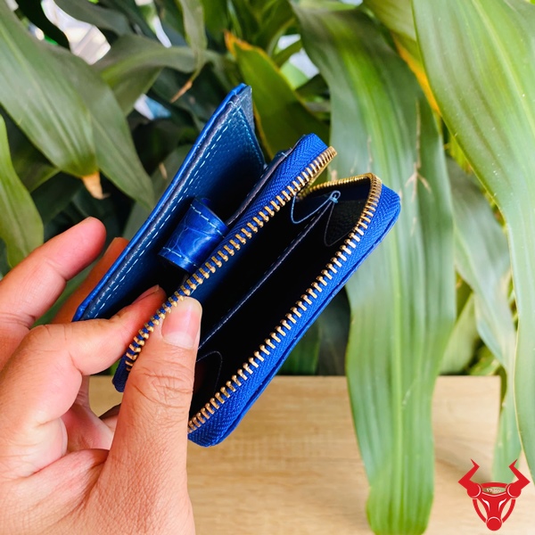 Ví Da Bụng Cá Sấu Có Ngăn Khóa Kéo Ví nữ da cá sấu nhỏ gọn tiện dụng