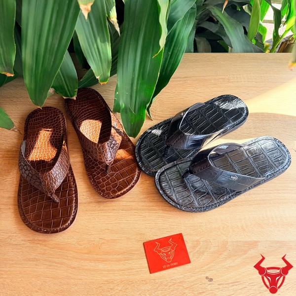 Dép kẹp full da cá sấu nam size 42.
