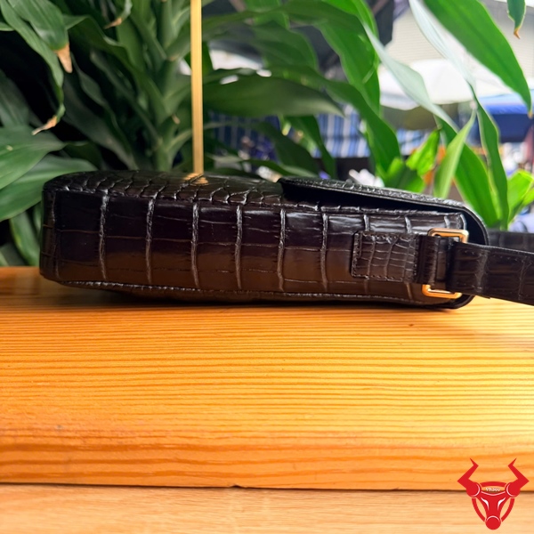 Túi Đeo Chéo Da Cá Sấu Thật TYC05A Cao Cấp Túi đeo chéo da cá sấu thật TYC05A màu đen
