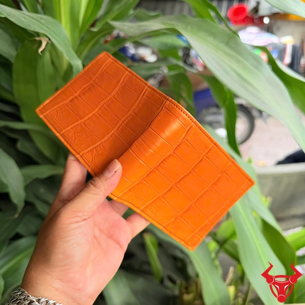 Ví Nam VBA8-TL Da Cá Sấu Cao Cấp Nổi Bật Ví nam da cá sấu VBA8-TL cao cấp màu cam